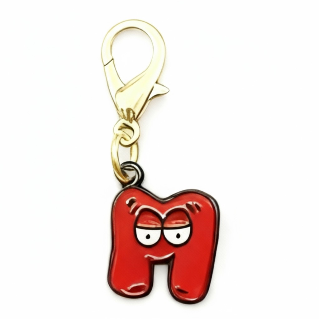 Alphabet Bag Charm – Colorful Initial Clip-On for Kids’ Bags